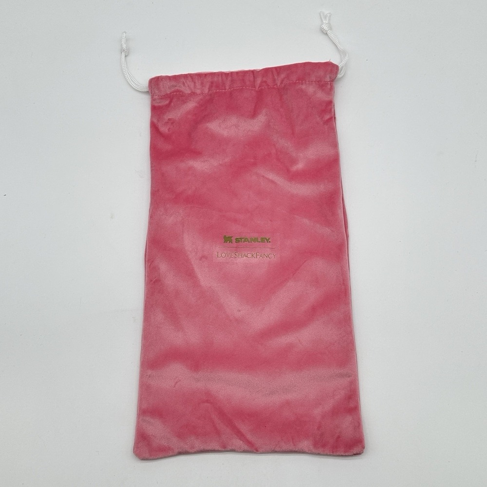 STANLEY x Love Shack Fancy Tumbler Storage Bag Drawstring Velvet Pouch Pink